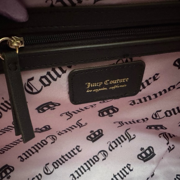 Juicy Couture Blush and Brown Velvet Bow Shoulder Tote - Picture 10 of 12